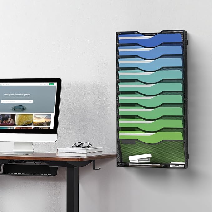 Kuntine.B Wall File Organizer Office Hanging Magazine Holder Wall File Organizer for Office Home - Image 7