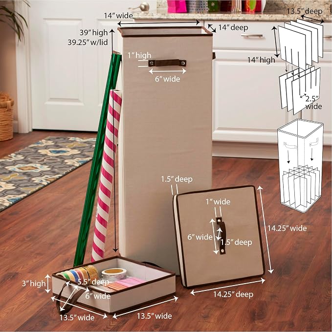 Household Essentials Gift Wrapping Paper Organizer - Image 2