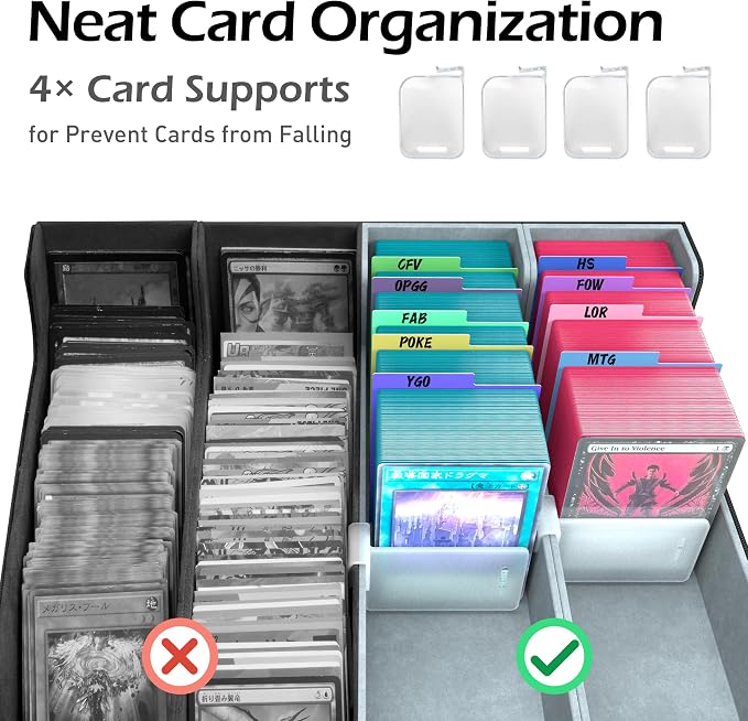 4-Row【3200+】 Trading Card Storage Box, Card Organizer Holder With 24 Dividers, Case Fit for Mtg Tcg Magic Commander Deck Playing Cards, Deck Box for Sport Card - Image 5