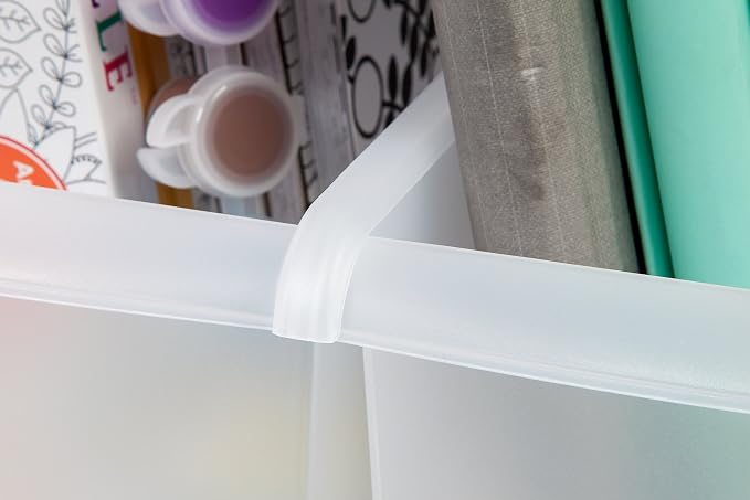 IRIS USA 8-Pack, Connecting Book Bin Organizer Magazine Holder, Clear | Organize books, magazines, notebooks, binders, and school supplies with vertical storage and connecting design - Image 6