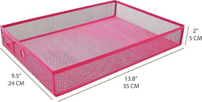 Exerz Paper Sorter 3 Drawer Wire Mesh A4 / Desk Multifunctional Desk Organiser/Multi-Layer Letter Tray - for Documents, Magazines, Notebooks and Letter (Pink) - Image 4