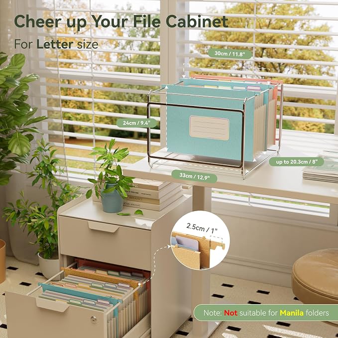 EcoStash Wheat Straw Expanding Hanging File Folders, 3 Color File Organizer | 1.2" Accordion Pockets, Large Capacity, Letter Size for Filing Cabinet, 100% BPA Free, Return to Nature, Healthy Living - Image 2