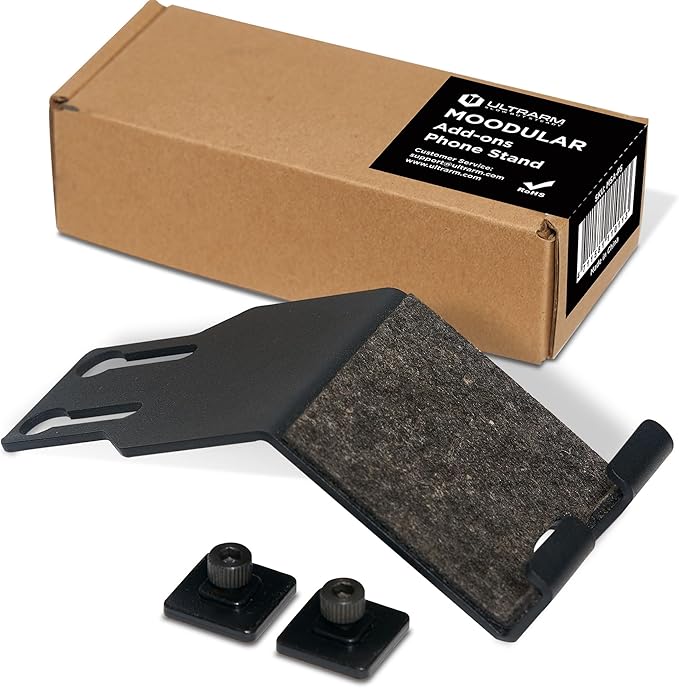 Moodular Phone Stand Add-On for Slide Rails, Do Not Use Alone | Accessory Only, Convenient Access, Hands-Free Viewing, Durable & Stable, Space-Saving, Metal, Felt-Liner, Black, MSA-PS by ULTRARM