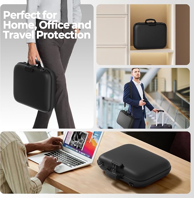 Nacial Fireproof Document Box with Lock & Shoulder Strap, Hard-Shell Fireproof File Organizer with 13 Pocket Accordion File Folder, Portable Safe Storage for Important Documents, Laptop, Black - Image 8