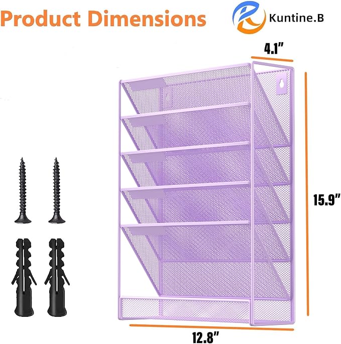 Kuntine.B Wall File Organizer Office Hanging Magazine Holder Wall File Organizer for Office Home - Image 2