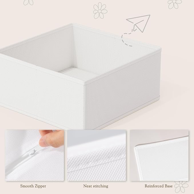 Drawer Organizers 18-Piece Set, Dresser Organizer for Baby Clothes, Foldable Closet Storage & Drawer Dividers for Underwear, Socks, Nursery, White - Image 4