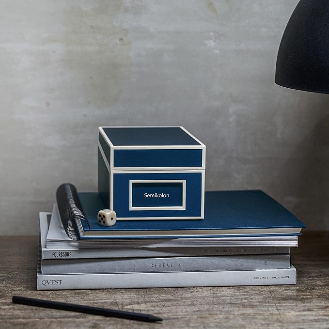 Semikolon Business Card File Box, Dividers A to Z, Marine Blue (3230003) - Image 3