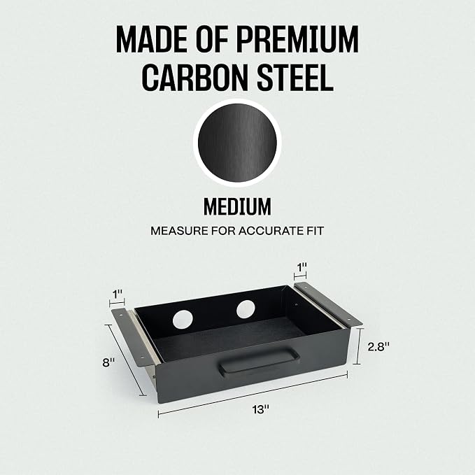 Under Desk Drawer Slide Out Attachment - Carbon Steel Undermount Table Drawer with Cable Management, Pull Out Add-On Storage for Office & Standing Desks (13" x 8" x 2.8") - Image 2