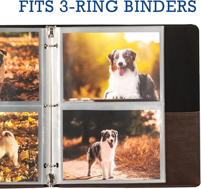 Samsill 5x7 Photo Album Refills, 100 Pictures, 3-Ring Binder Sleeve Inserts, 2 Pocket Photo Page for 5x7 Photographs, Postcards, Recipe Cards, 400 Pictures Total (Pack of 1000) - Image 3
