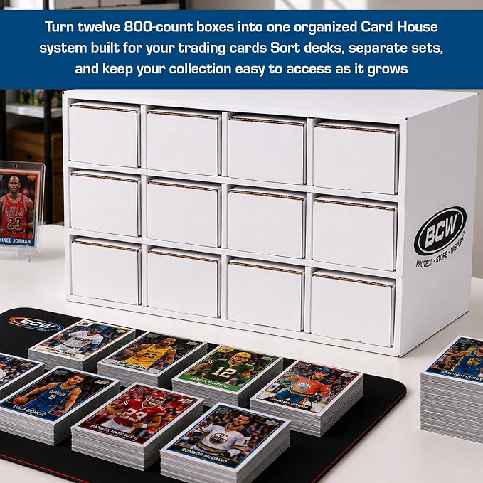 BCW Card House Storage Unit with 12 x 800ct Boxes | Holds Up to 9600 Cards | Organizer for Sports Cards, Pokémon, Magic: The Gathering & More - Image 6
