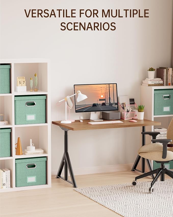 2 Pack File Storage Organizer, Filing Box, Portable File Box with Lid, Fit for Letter/Legal File Folder Storage, Document Organizer, Green - Image 6