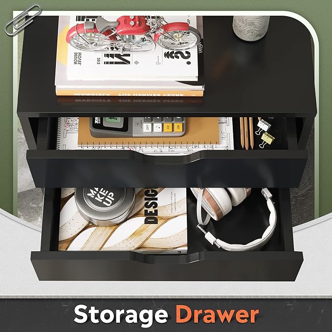 DEVAISE 7-Drawer Office File Cabinets, Mobile Craft Storage Cabinet, Black | Wood Drawer Unit, Storage Cabinet, Rolling Cart, Printer Stand, Filing Cabinet with Drawers - Image 4
