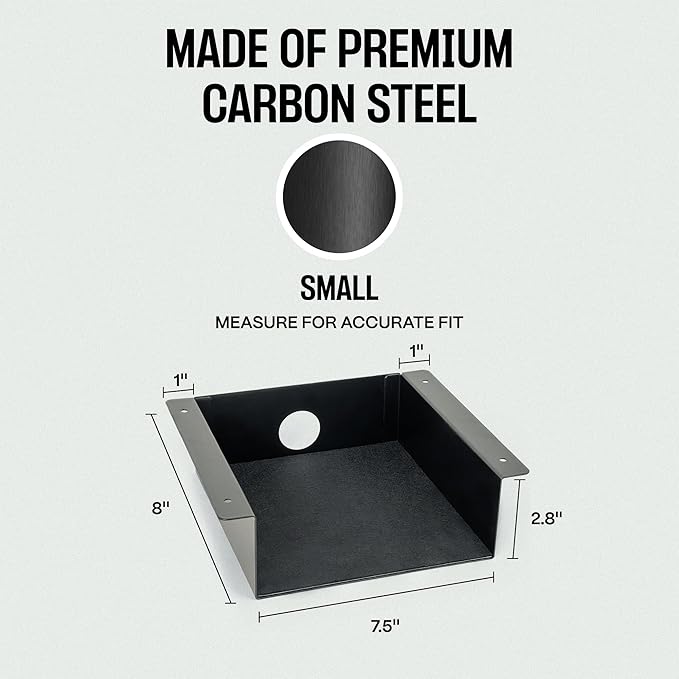 COREMINDED Under Desk Storage Shelf - Carbon Steel Under Desk Tray with Cable Management, Mountable Add-On Shelf for Table & Office Desks (7.5" x 8" x 2.8") - Image 2