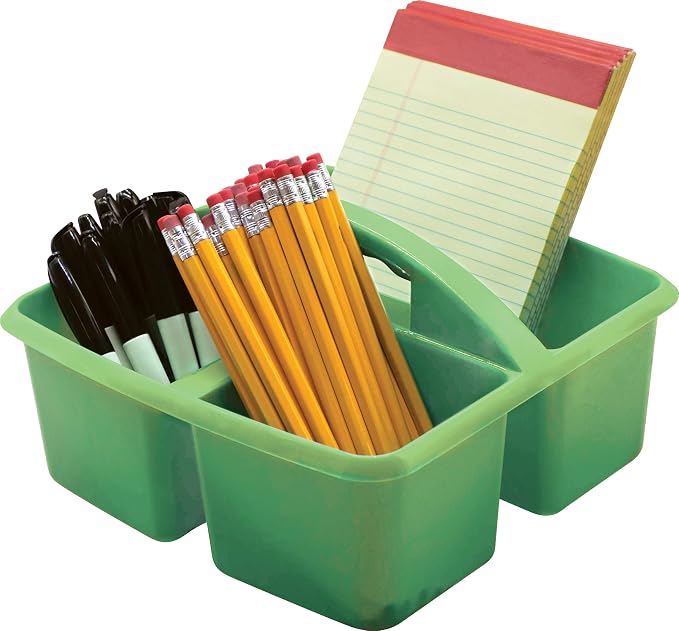 Teacher Created Resources Mint Portable Plastic Storage Caddy 6-Pack for Classrooms, Kids Room, and Office Organization, 3 Compartment - Image 2