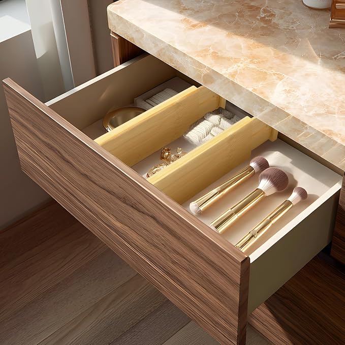 VaeFae 3 Pack Bamboo Drawer Dividers, 4" High Adjustable 11.9-17.1" Clothes Drawer Organizers, Expandable Separators for Bedroom/Bathroom/Kitchen/Office Storage - Image 5
