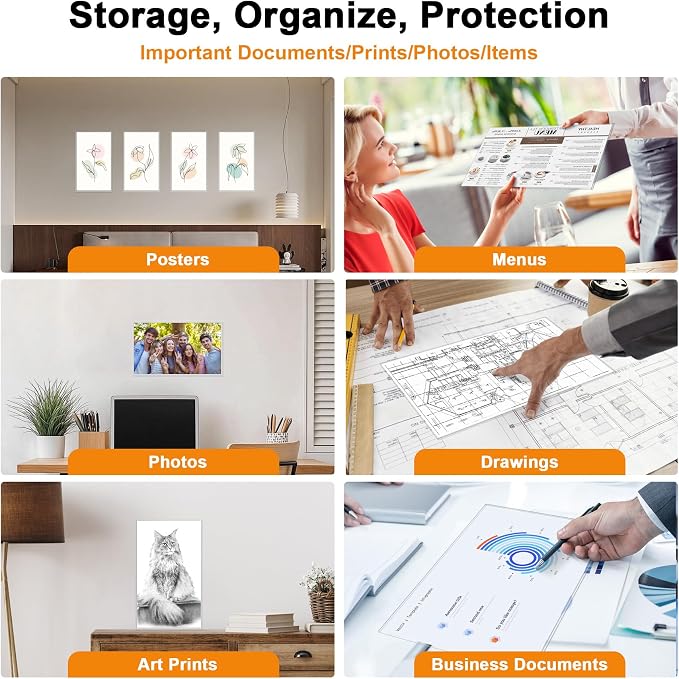 Ndsox 5 Pack 8.5" x 14" Rigid Print Protectors Clear Hard Plastic Page Sheet Protectors Top-Loading Rigid Menu Holders for Legal Size Paper, Documents, Photographs, Posters, Prints, Birth Certificates - Image 7