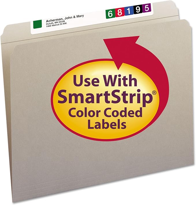 Smead File Folder, Reinforced Straight-Cut Tab, Letter Size, Gray, 100 per Box (12310) - Image 3