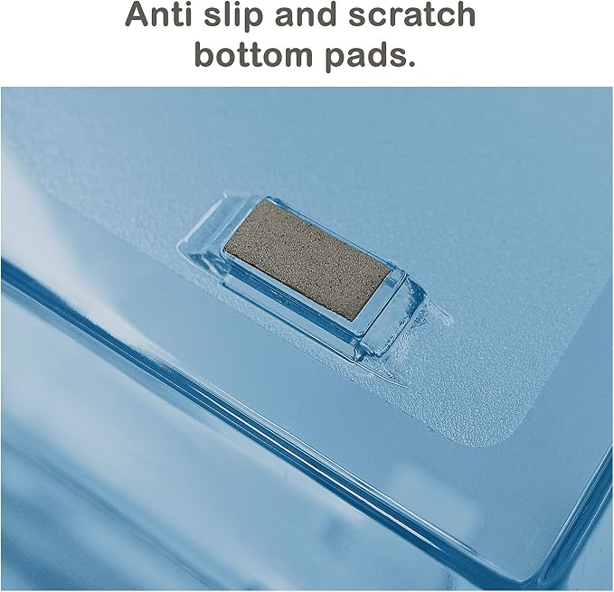 Acrimet Facility 3 Tier Letter Tray, Side Load, Letter Size/A4, Desktop File Organizer, Plastic (Clear Blue Color) | Document Tray with Aluminum Rods - Image 6