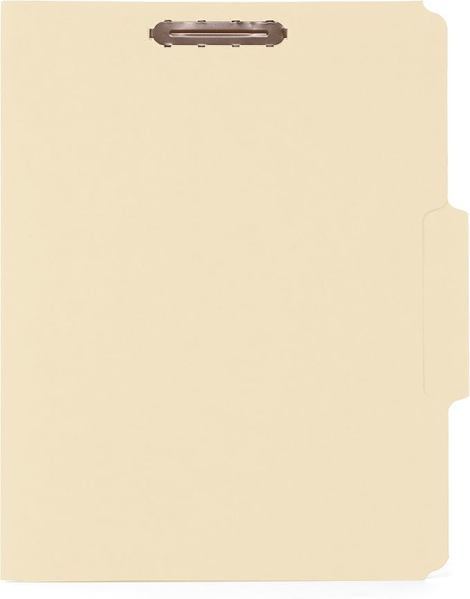Blue Summit Supplies 50 Manila Fastener File Folders, Letter, 1/3 Cut Tab | Durable 11pt manila paper, reinforced 1/3 cut tabs, 2 prong fasteners, medical, law client and office files - Image 2