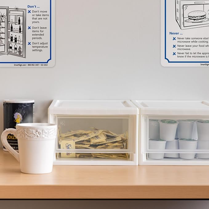 IRIS USA 2-Pack, 6 Qt. Small Stacking Drawer Storage Organizer, White | Keep craft supplies, accessories, office items, and small essentials organized around your home for easy everyday storage - Image 2