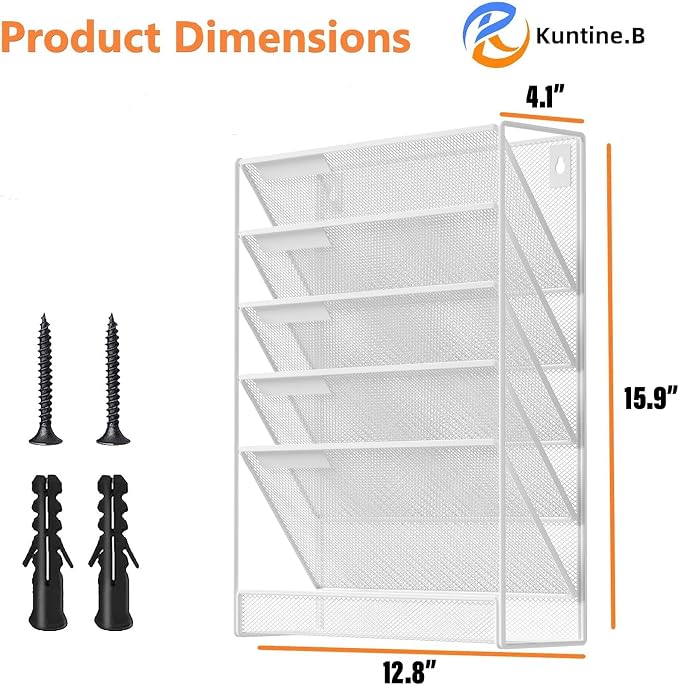 Kuntine.B Wall File Organizer Office Hanging Magazine Holder Wall File Organizer for Office Home - Image 2