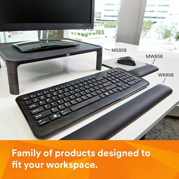 3M Adjustable Computer Monitor Stand, 16 in x 12 in x 13.6 in | Height Adjustable Monitor Riser For Desk, Office, Home With Underneath Storage Space, No Skid - Image 7