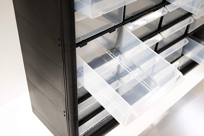 Homak 24-Drawer Parts Organizer, Black, HA01024152 - Image 7