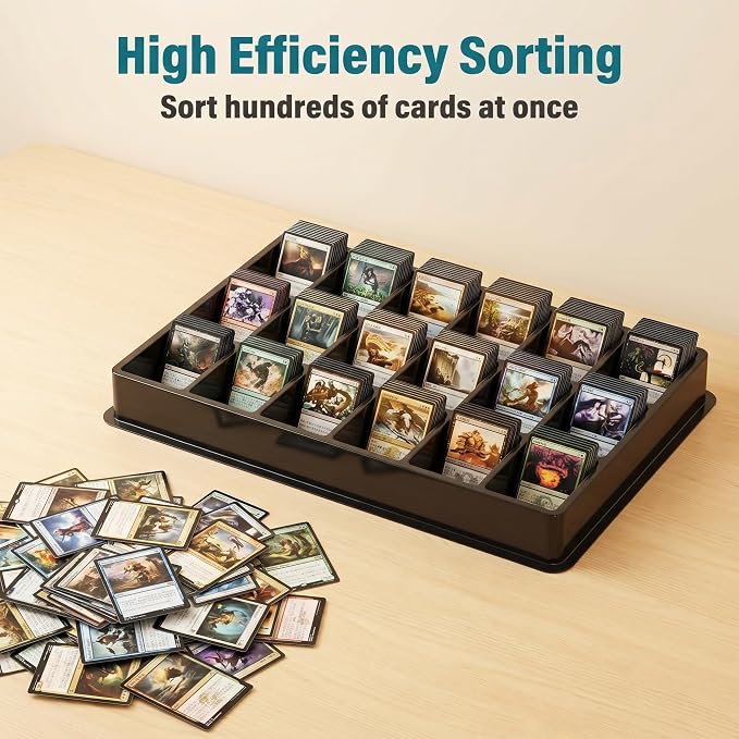 Card Sorting Tray 5ct – 18 Compartment Each, Stackable Trading Card Organizer for TCG, Durable Card Storage Sorter for Sports MTG Cards - Image 4