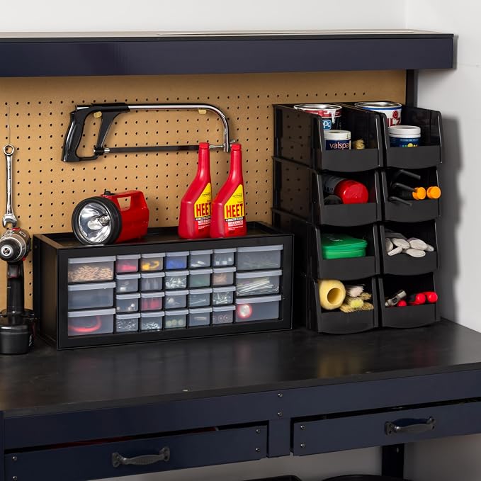 IRIS USA 26-Drawer Teacher Toolbox, 2 Pack, Craft Storage Drawers, Black | Wall mountable, Stackable, Building Bricks, Stickers, Crayons, Markers, Beads Organizer - Image 6