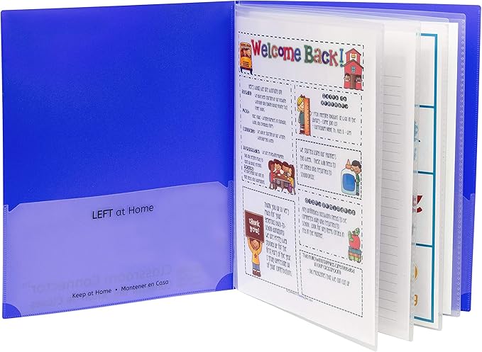 C-Line Classroom Connector™ Multi-Pocket School-to-Home Portfolio, Blue, 15/BX (32305), 9.5 x 11.75 x 0.25 - Image 3