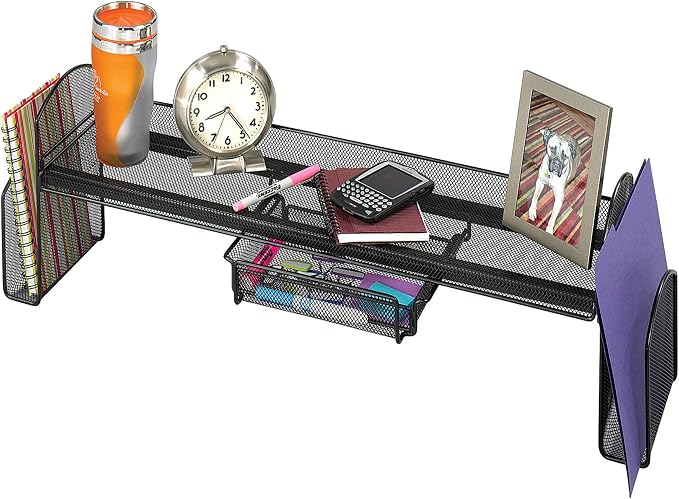 Safco Onyx Mesh Off-Surface Desk Organizer 3604BL, Black Powder Coat Finish, Durable Steel Mesh Construction by SafcoProducts