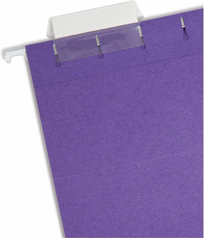Smead Colored Hanging File Folder with Tab, 1/5-Cut Adjustable Tab, Letter Size, Purple, 25 per Box (64072) (Pack of 1) - Image 7