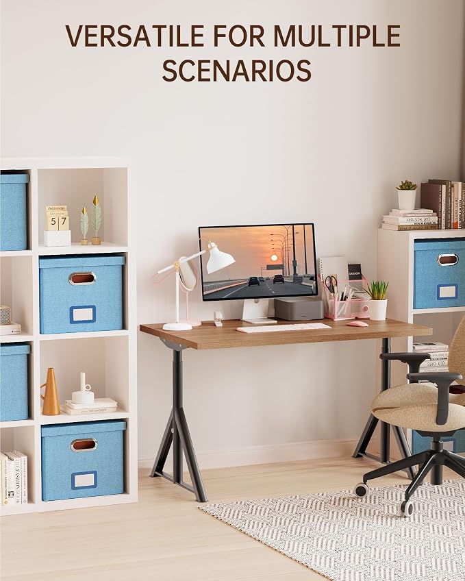 File Organizer, File Box, File Cabinet for Letter File Folder Storage, Portable Storage Bins with Lids for Office/Decor/Home,Document Organizer, 1 Pack,Sky-blue-Box Only - Image 6