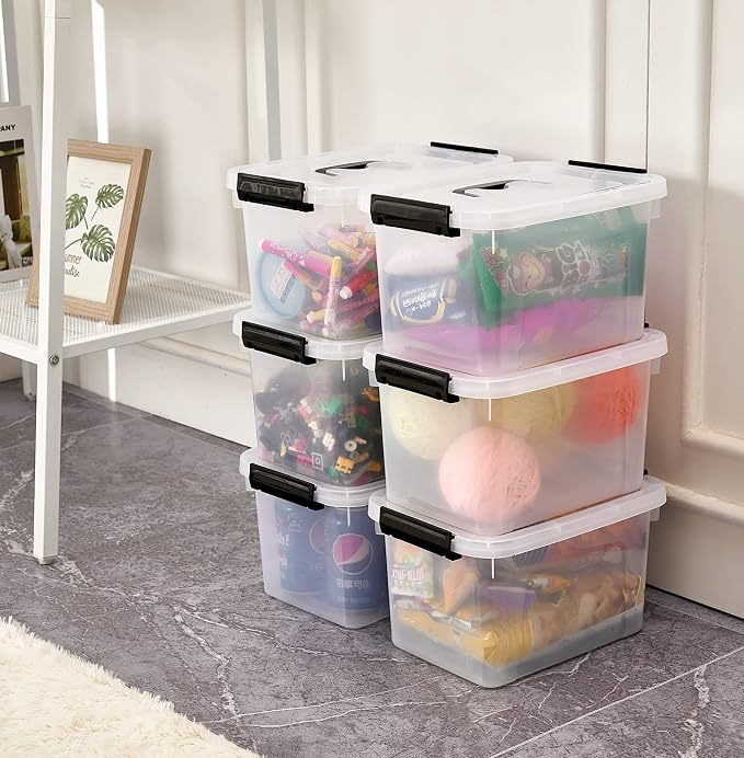 6 Quart Clear Storage Latch Box/Bins, 6-Pack Plastic Container with Latches and Lid - Image 7