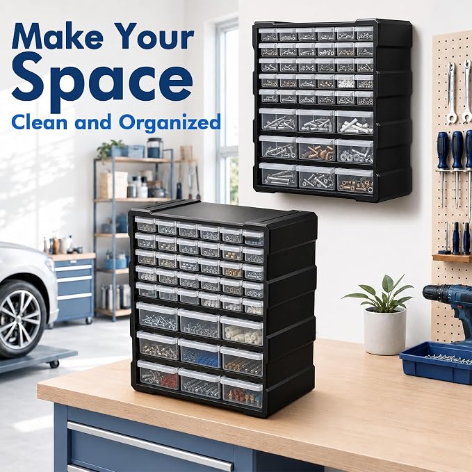 Drawer Organizer for Garage Building Bricks Storage,Thicker Craft Organizers Storage with Dividers Labels for Hardware,Screws,Nuts Bolts,Teacher Toolbox,Charms,Beads,Craft,Scrapbook - Image 7