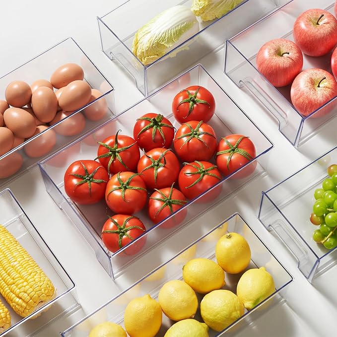 Clear Acrylic Stackable Storage Drawers, Plastic Refrigerator Organizer Bins with Handles for Undersink, Cabinet, Fridge, Closet, Pantry, Office, Bathroom, Kitchen(2 Pack) - Image 7