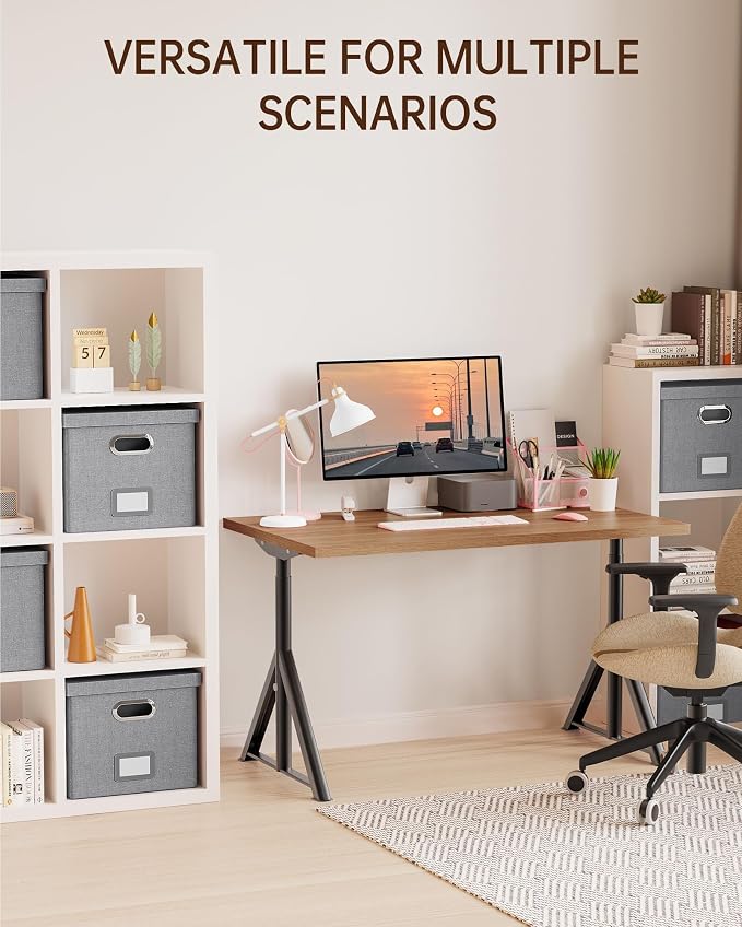 2 Pack File Storage Organizer, Filing Box, Portable File Box with Lid, Fit for Letter/Legal File Folder Storage, Document Organizer, Gray - Image 6
