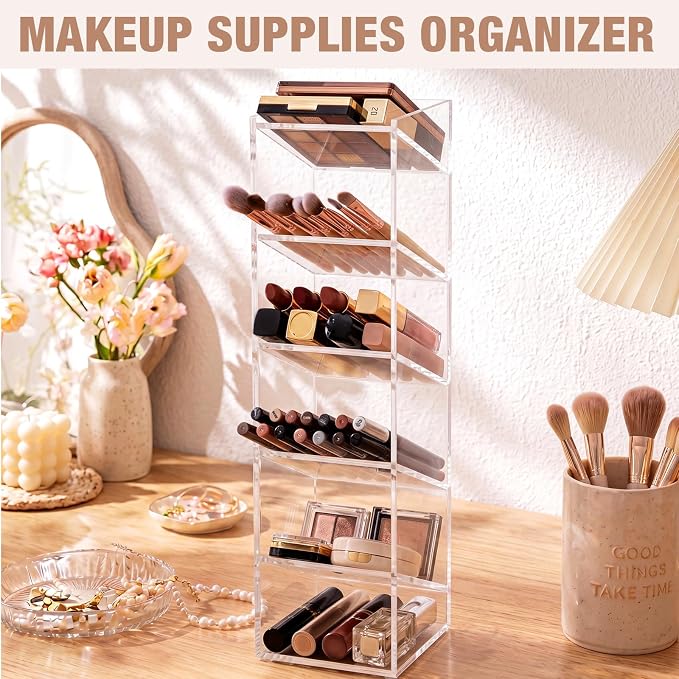 MotiMind Acrylic Pen Organizer Storage for 60 Markers Vertical Marker Organizer Acrylic Pen Display Holder for Office Desk Desktop Stationery Pencil Storage, Clear, 3.4 x 4 x 13 Inch - Image 5