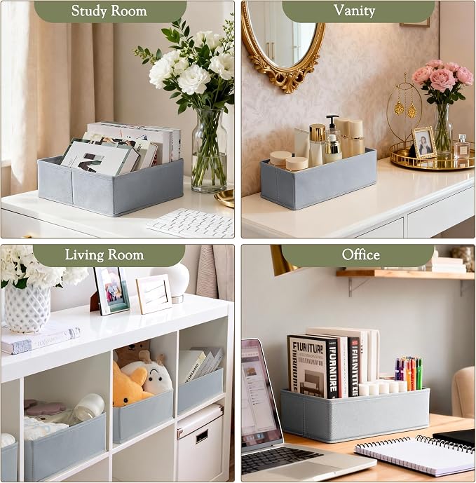 Drawer Organizers 18-Piece Set, Dresser Organizer for Baby Clothes, Foldable Closet Storage & Drawer Dividers for Underwear, Socks, Nursery (Gray) - Image 7
