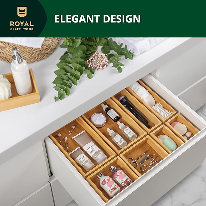 ROYAL CRAFT WOOD Bamboo Jewelry Organizer Box & Chests Set - Versatile Storage Solution for Makeup, Jewelry, and Bathroom Essentials (8 Boxes) - Image 6