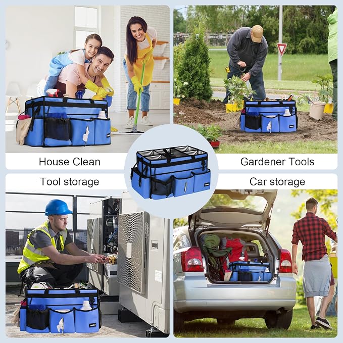 Extra-Large Wearable Cleaning Caddy With Detachable Divider,Cleaning Caddy For Cleaning Supplies Large Cleaning Supply Caddy With Adjustable Shoulder Strap & Waist Belt For Cleaners - Image 5