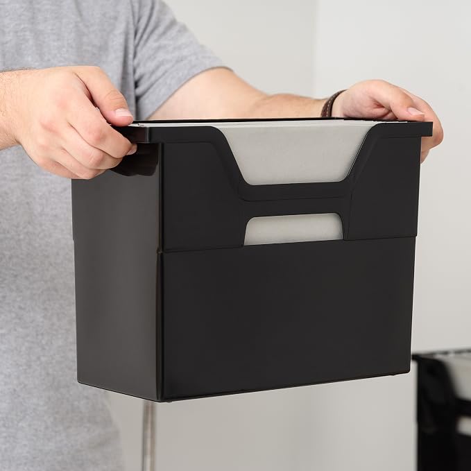 IRIS USA 6-Pack Medium Desktop File Box with Open Lid, Black | Organize paperwork, mail, magazines, and office supplies with portable storage for desks, classrooms, and home workspaces - Image 7