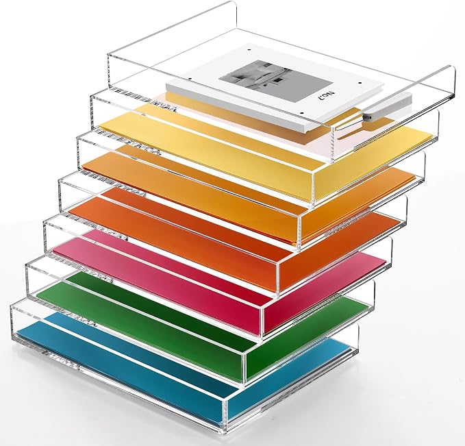 4-Tier Acrylic Stackable Letter Tray Paper Organizer Trays for Desk,Clear | Horizontal File Paper Sorter, Office Supplies Accessories Storage for Letter/A4 Size Folders Documents 12.4inx8.86inx6.65in - Image 9