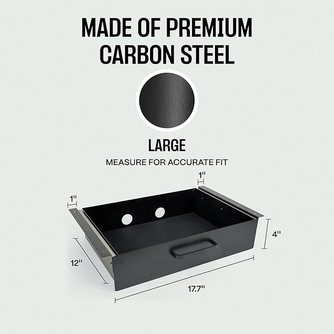 COREMINDED Storage Drawer - Carbon Steel Underdesk Drawer Slide Out, 17.7 x 12 x 4 in, Matte Black - Premium Quality, Ergonomic Organization, Cable Management, Versatile Sizes, Luxe Extras - Image 2
