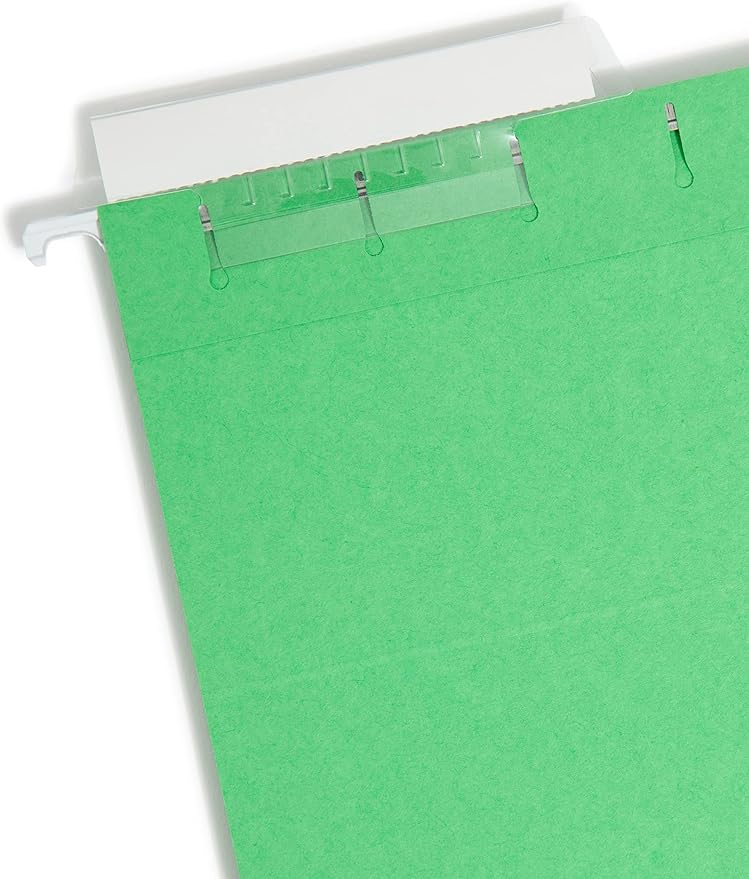 Smead Hanging File Folder with Tab, 1/3-Cut Adjustable Tab, Letter Size, Green, 25 per Box (64022) - Image 2