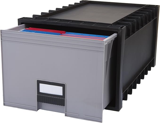 Storex, STX61106U01C, Archive Files Storage Box, 1 / Each, Black,Gray by Storex