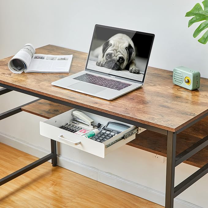 Gome Under Desk Pull-Out Drawer - Storage Organizer Office Mounted, Easy Slide-Out Pencil Drawer for Saving Space, Ideal for Sit-Stand Workstation (For 1.2" Support Bar Under Desk) - Image 6