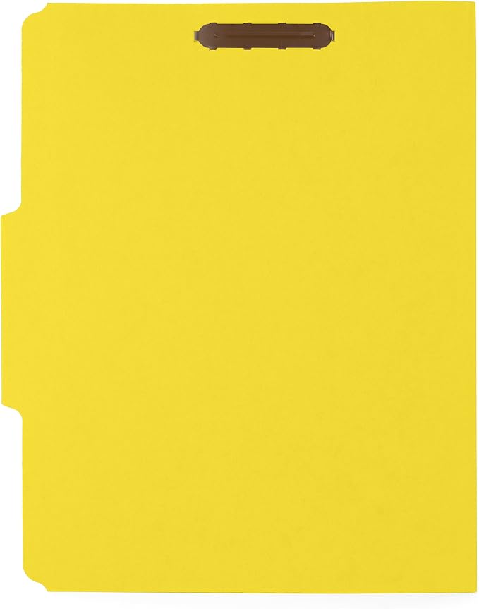 Blue Summit Supplies 50 Yellow Fastener File Folders, Letter, 1/3 Cut Tab | Durable 11pt yellow paper, reinforced 1/3 cut tabs, 2 prong fasteners, medical, law client and office files - Image 2