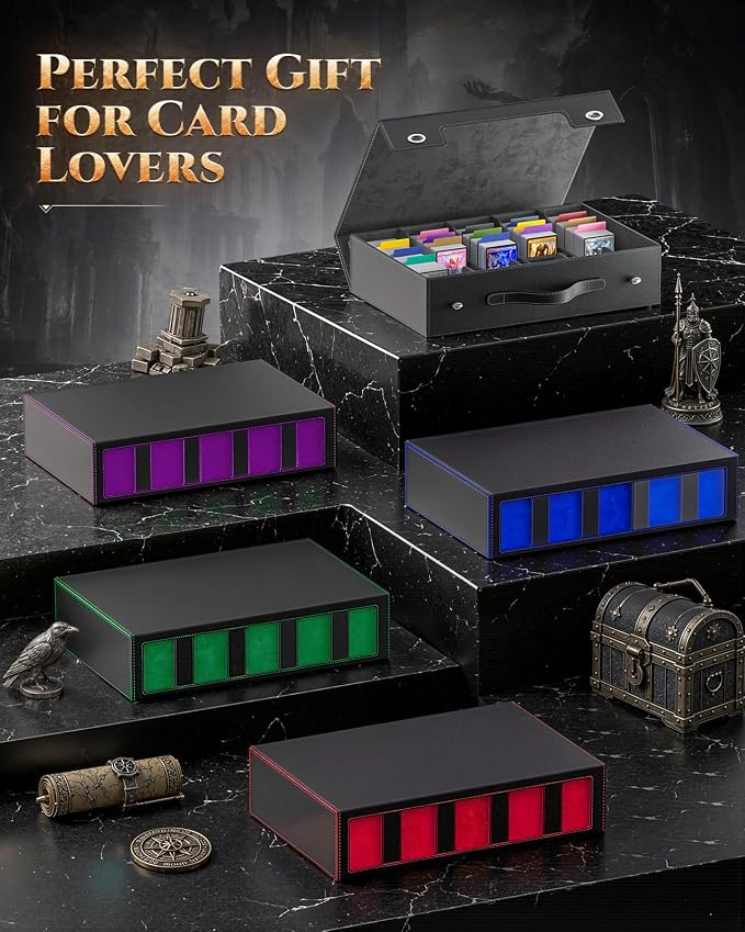 MoKo Trading Card Storage Box for MTG, 3900+Capacity, Black Gray | Card box with Dice Tray, Commander Display & Handle, Top Loaders Organizer Case, For Magic Game, TCG PTCG Sport Cards - Image 8