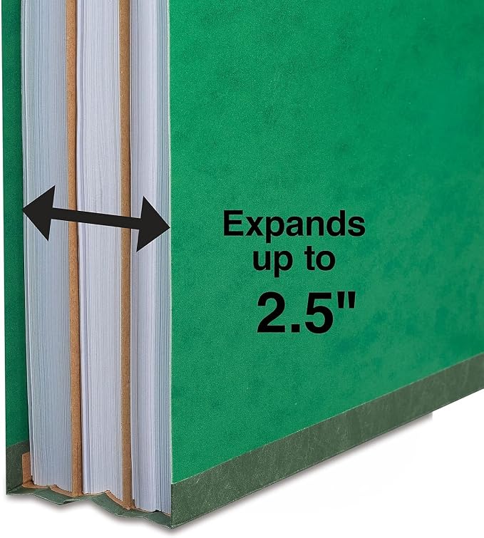 Staples Moisture‑Resistant Classification Folder, Letter Size, 2 Partitions, Green Pressboard, Durable Construction, 10/Pack - Image 4